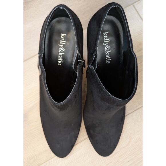 Kelly & Katie Stiletto Booties 9 Carolyn Black Faux Suede Dressy Baddie - Picture 2 of 11